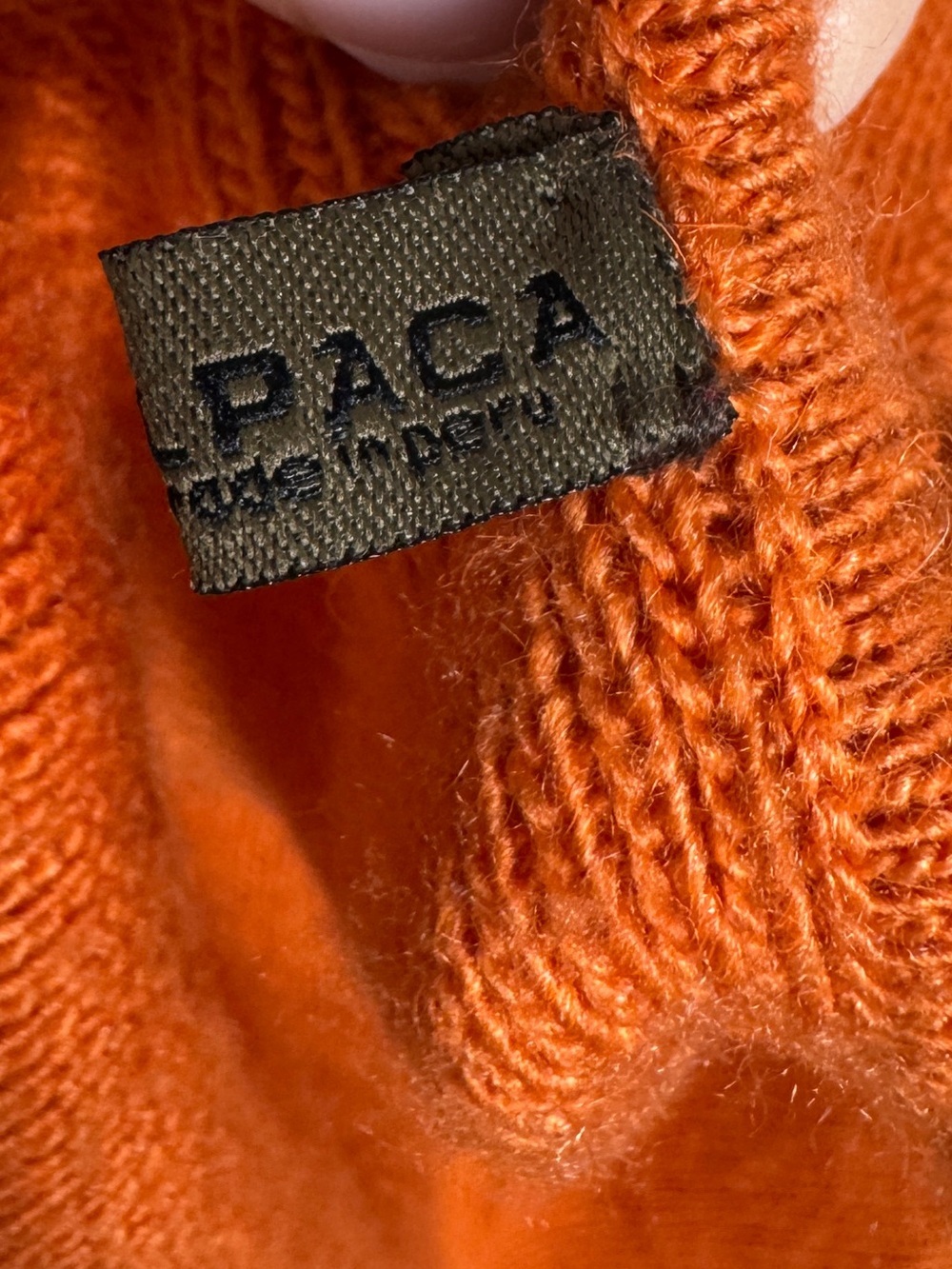 Alpaca Orange Ruffle Trim Ruana/Shawl - Picture 6 of 6